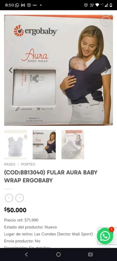 Fular portabebés Ergobaby Aura - miniatura 2