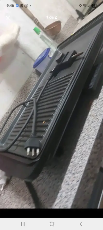 Parrilla eléctrica plana negra - miniatura 1