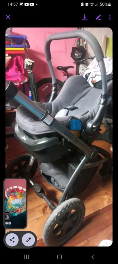 Coche de bebé infanti gris - miniatura 1