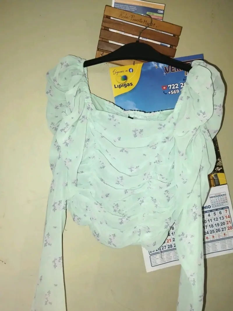 Blusa verde claro estampada