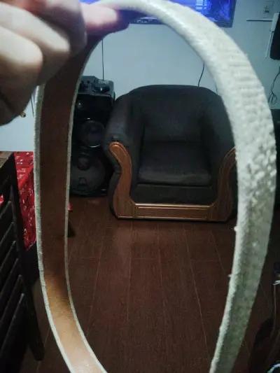 Cinturón de cuero trenzado beige - miniatura 2