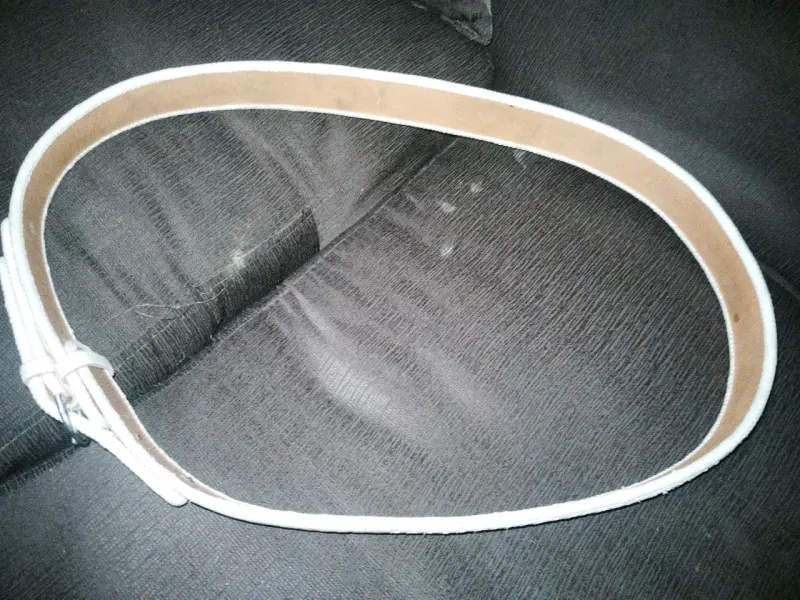 Cinturón de cuero trenzado beige - 5