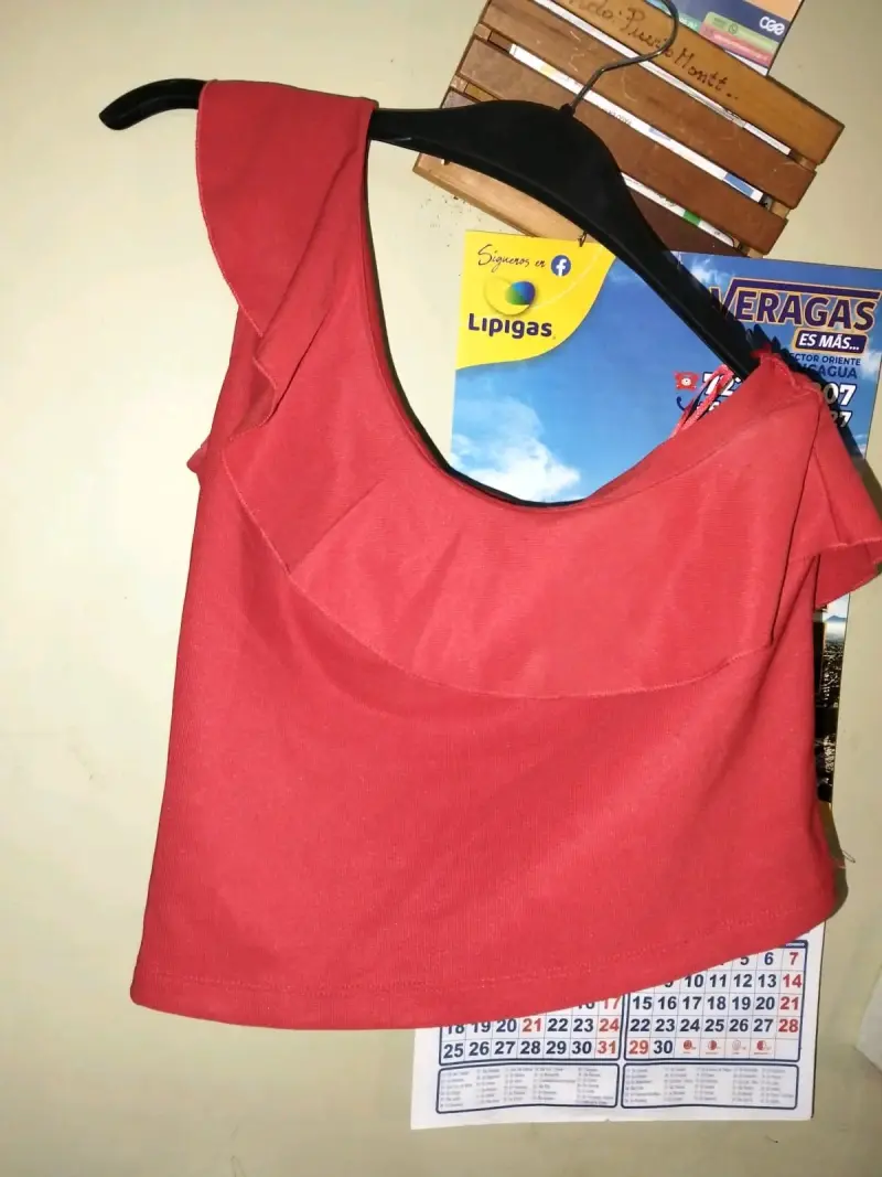 Blusa roja sin mangas