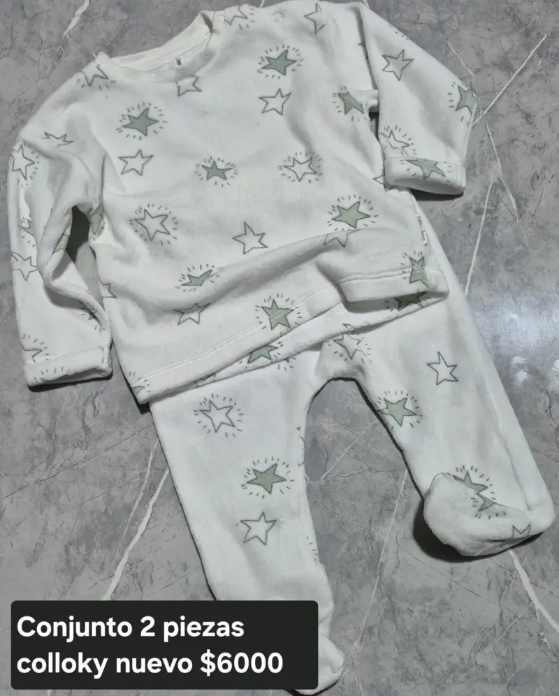 Conjunto bebé Colloky blanco con estrellas
