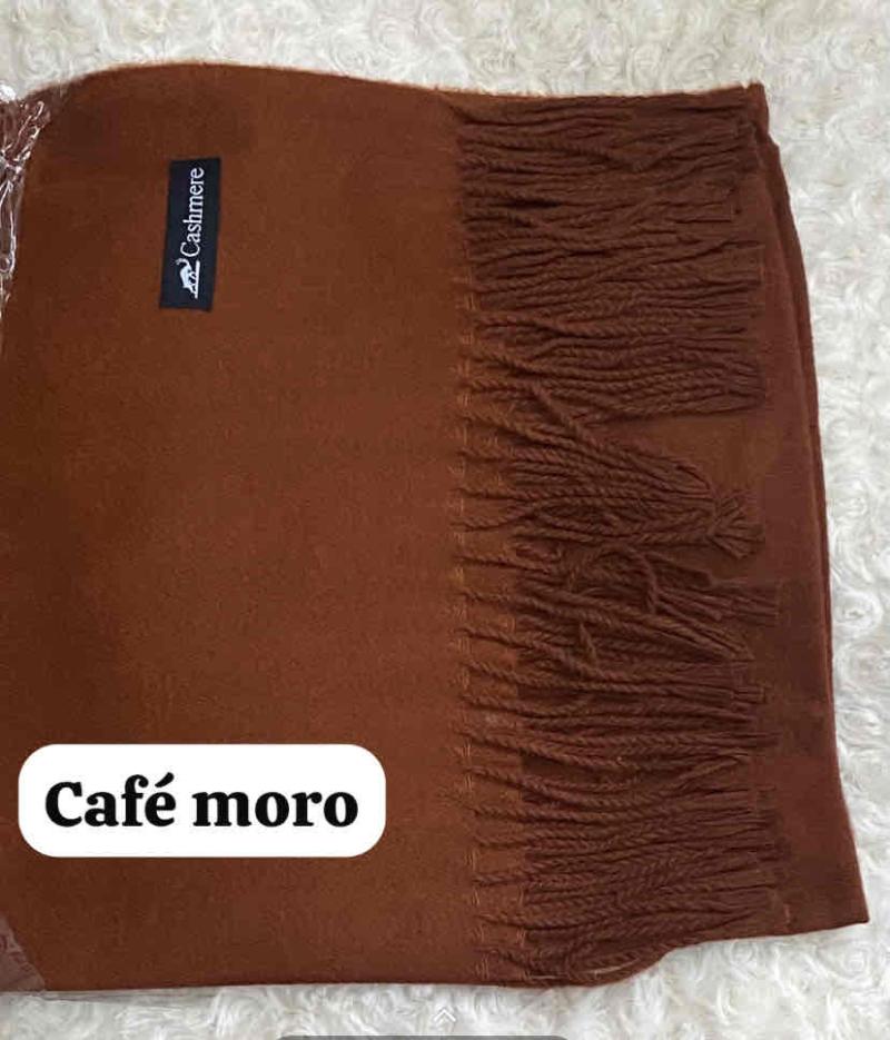 Bufanda de cachemira roja, blanco invierno, café m - 3