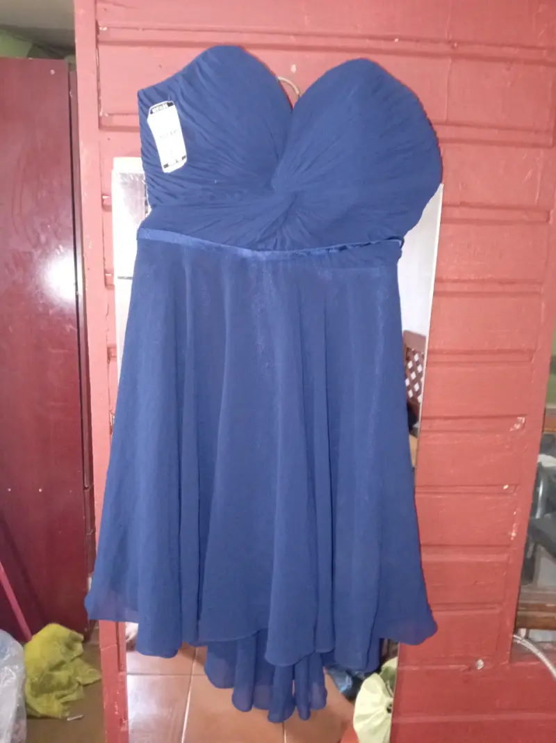 Vestido azul strapless nuevo - 1