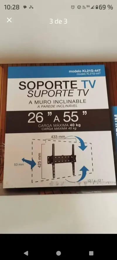Soporte TV a muro inclinable - miniatura 3