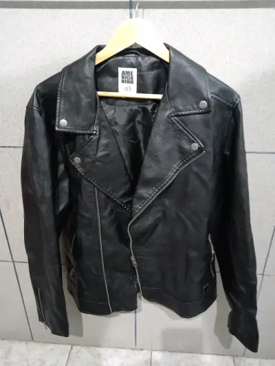 Chaqueta de cuero negro Americanino - miniatura 1