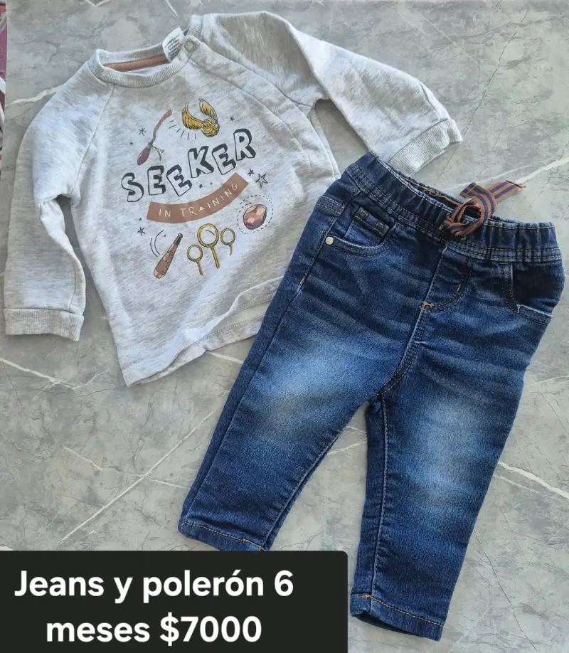 Conjunto jeans y polerón bebé