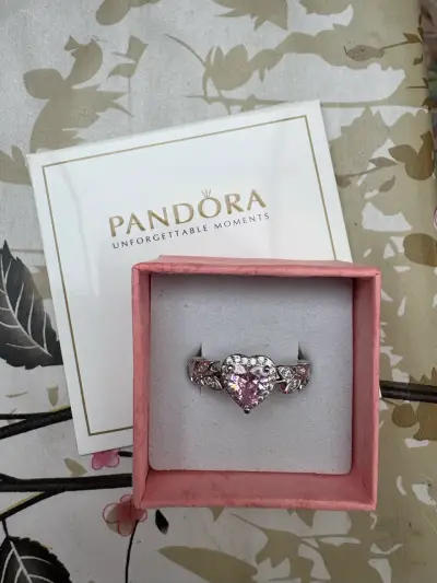 Anillo Pandora corazón rosa - miniatura 1