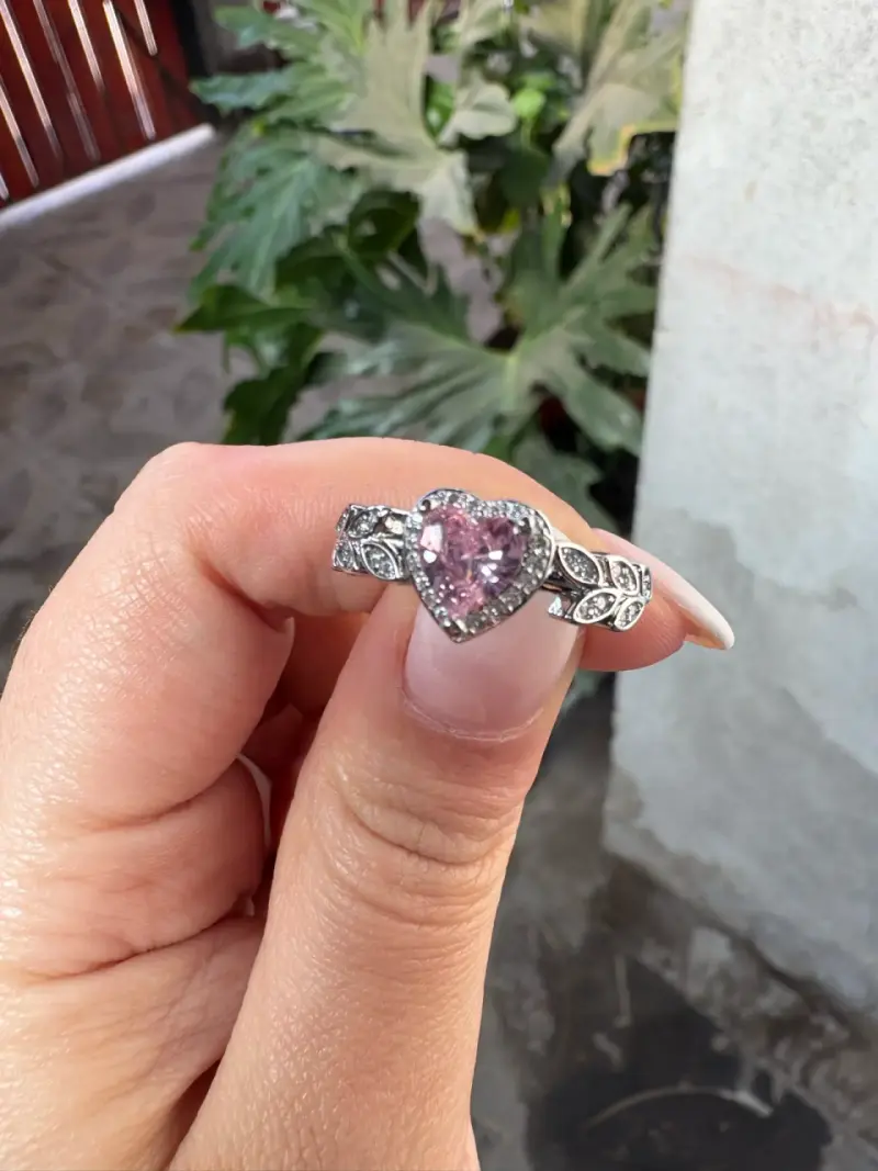 Anillo Pandora corazón rosa - 3