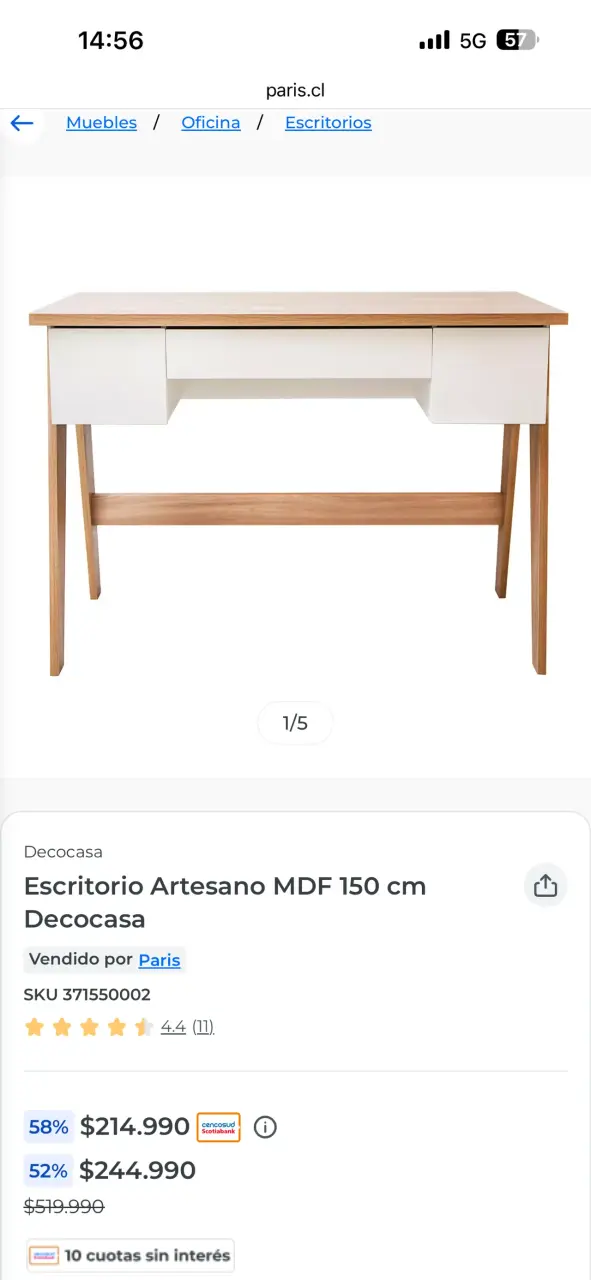 Escritorio madera con cajones - 3