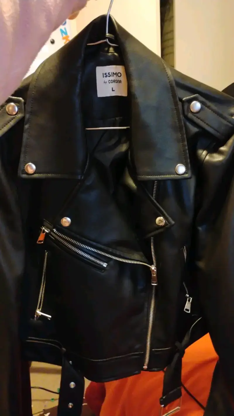 Chaqueta de eco cuero negra Talla L
