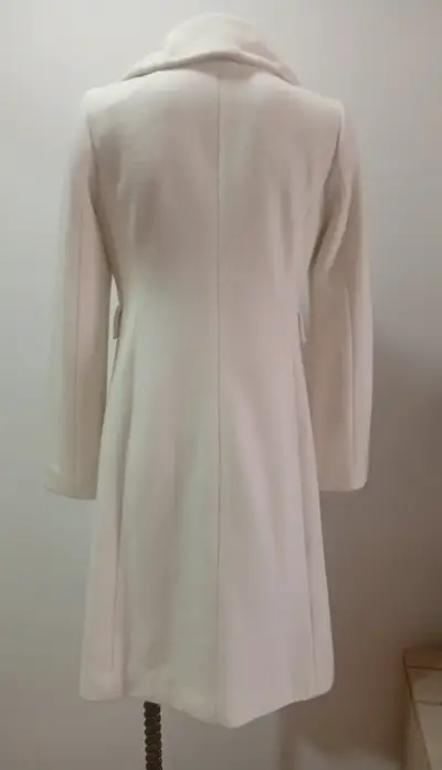 Abrigo Largo Blanco Japonés Talla 38 Lana - miniatura 2