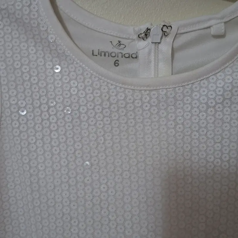Vestido blanco niña con lentejuelas - 2
