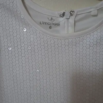 Vestido blanco niña con lentejuelas - miniatura 2