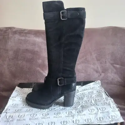 Botas negras de gamuza Pollini - miniatura 2