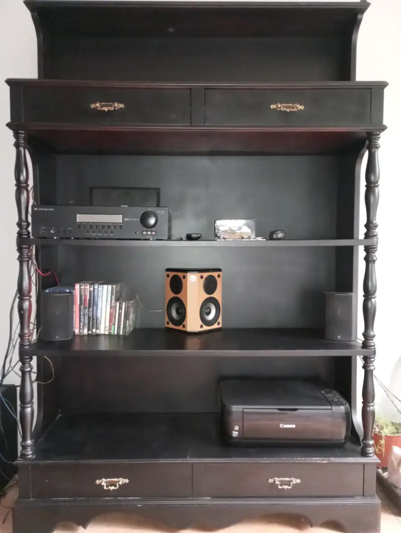 Estante vintage de madera negro - 2