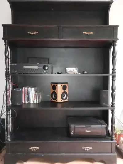 Estante vintage de madera negro - miniatura 2