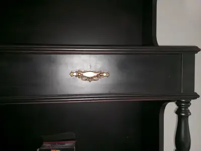 Estante vintage de madera negro - miniatura 3