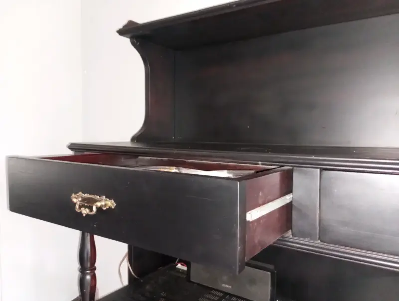 Estante vintage de madera negro - 5