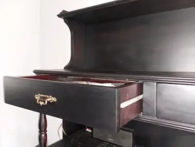 Estante vintage de madera negro - miniatura 5