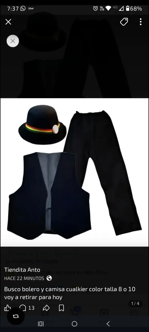 Conjunto disfraz negro adulto