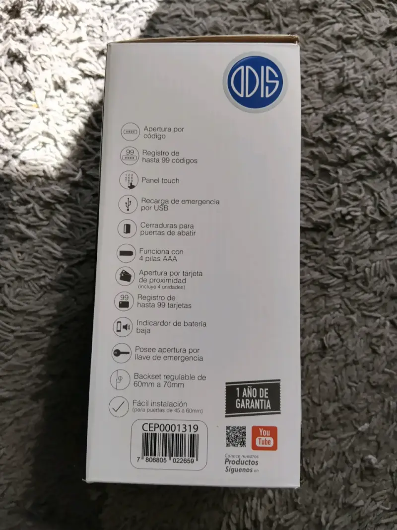 Cerrojo digital Odis 7300 Inox - 2