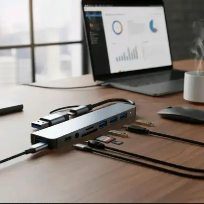Hub USB-C multifuncional plateado - miniatura 4