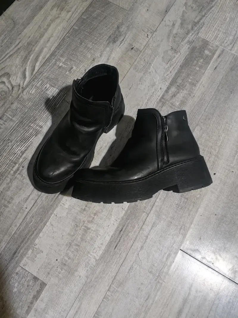 Botines de cuero negro - 3