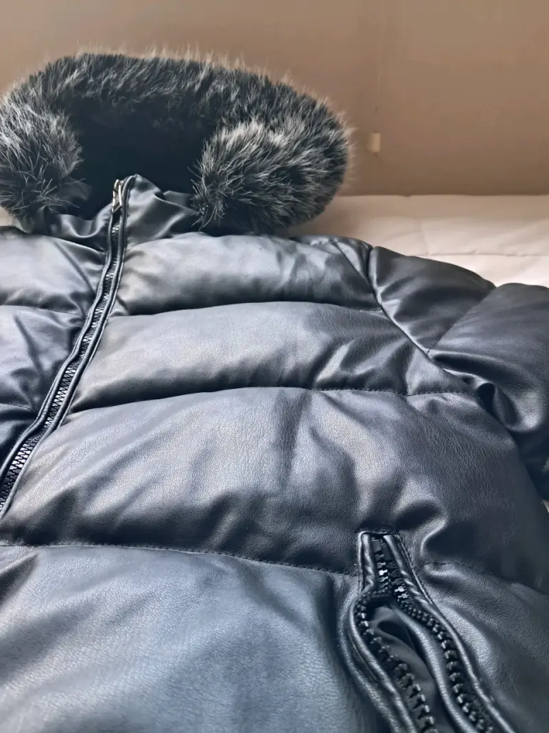 Chaqueta Puffer Negra impermeable con Capucha desm - 6