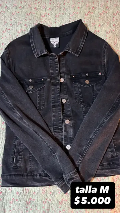 Chaqueta negra de mezclilla - miniatura 1