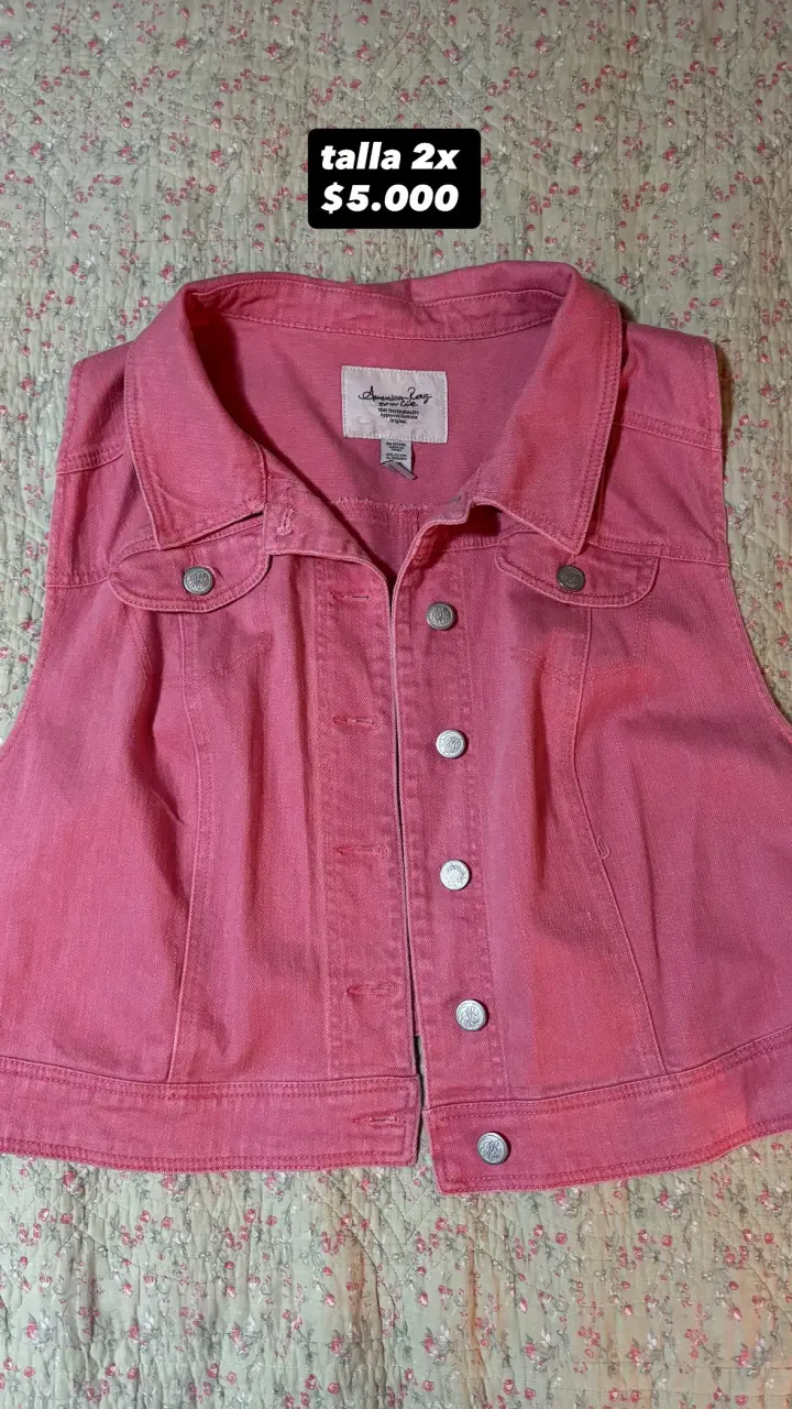 Chaleco de mezclilla rosado