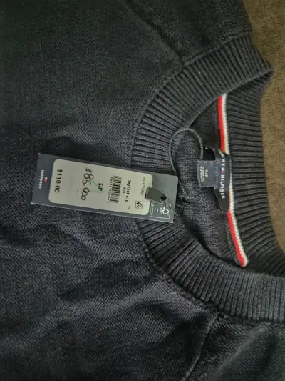 Vestido,Suéter azul con bloque tricolor - miniatura 3