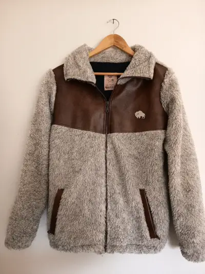 Chaqueta corderito beige y café - miniatura 1
