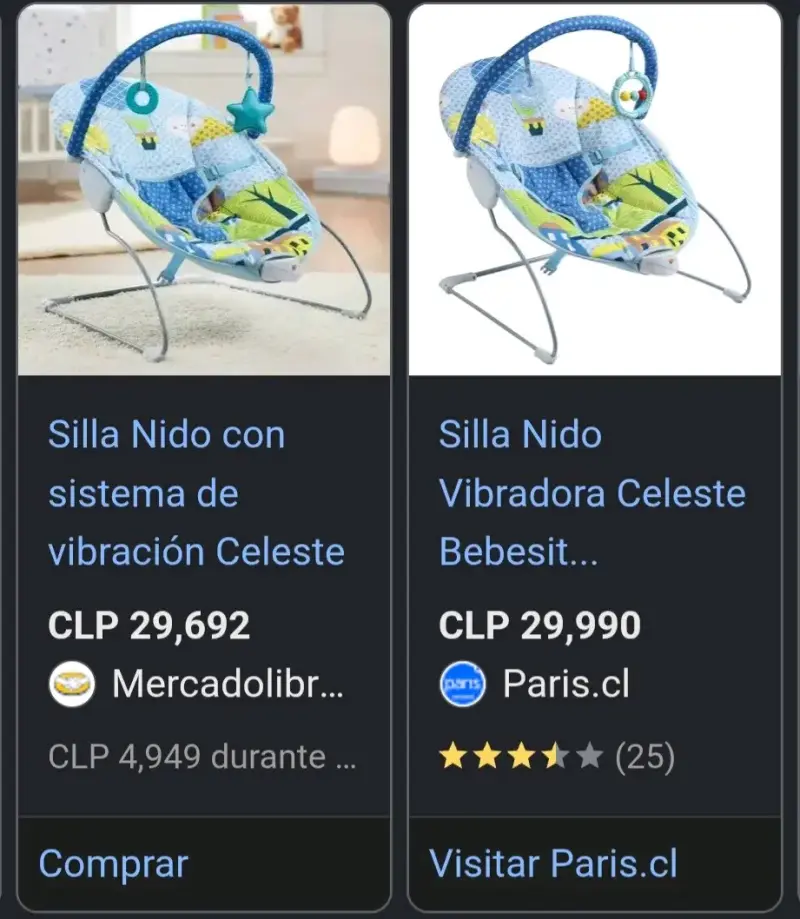 Silla nido vibradora celeste
