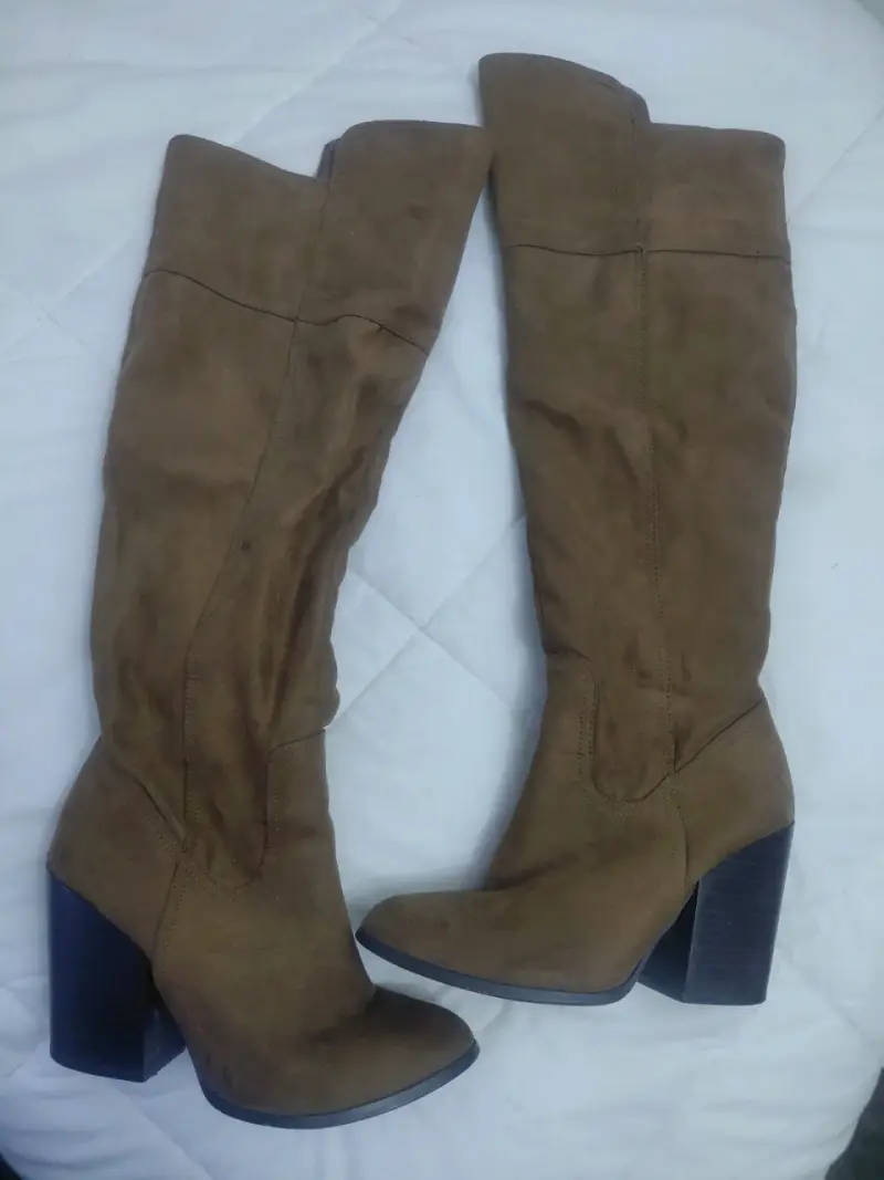 Botas largas de gamuza marrón - 2