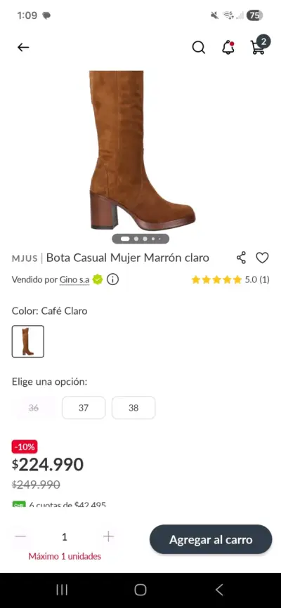 Botas largas de gamuza marrón - miniatura 3
