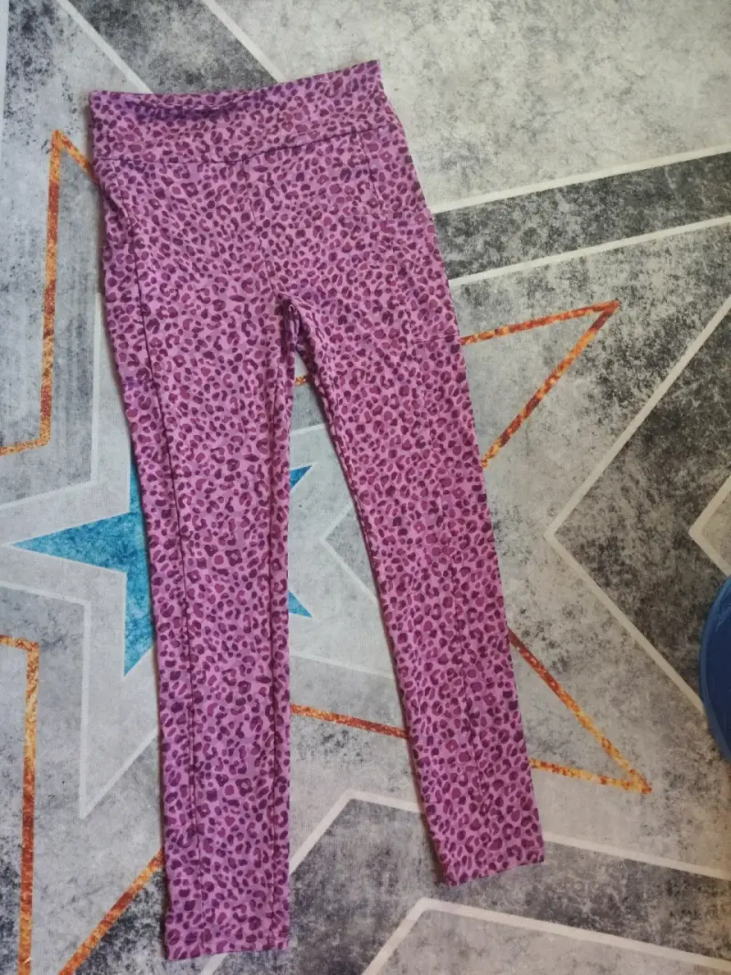 Leggings fucsia con estampado animal - 1