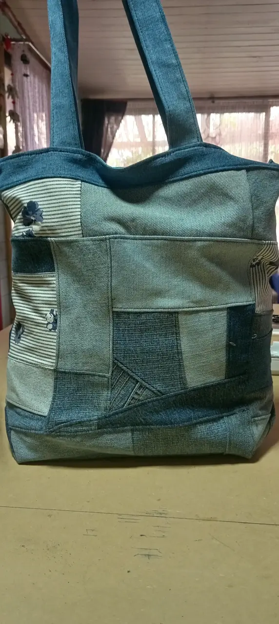 Bolso patchwork denim - 1