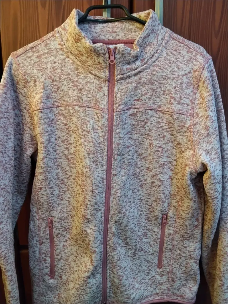 Chaqueta polar rosada jaspeada - 1