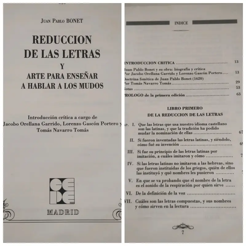 Reducción de las Letras, enseñanza hablar Mudos - 2