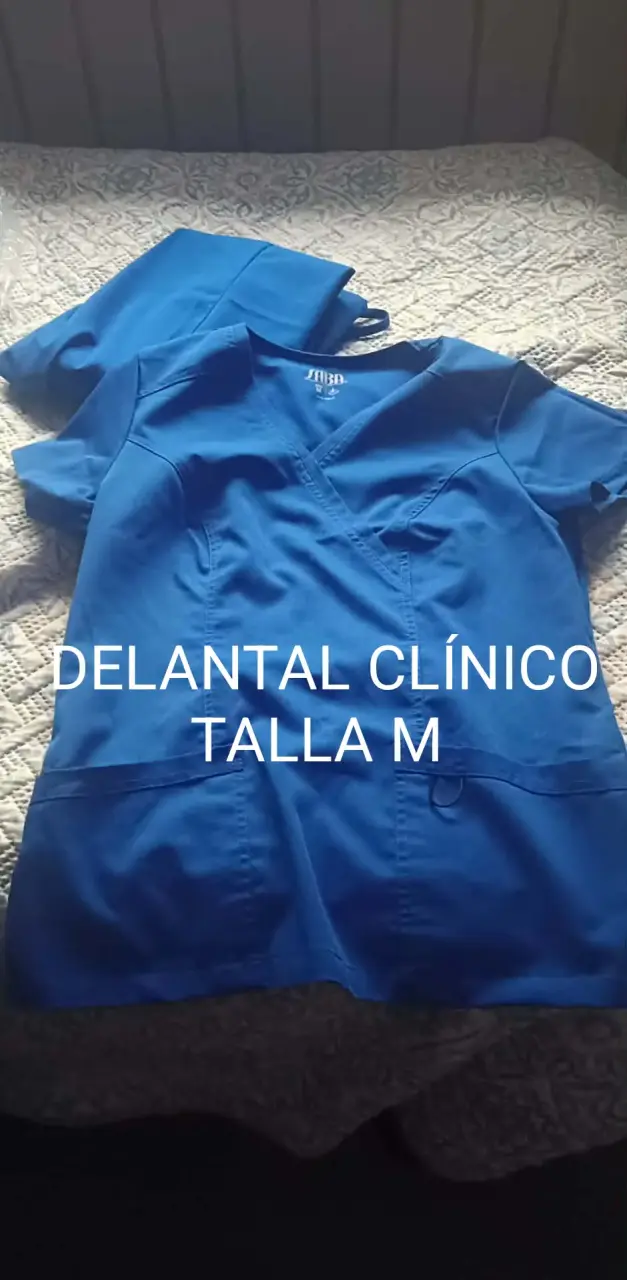 Delantal clínico azul Talla M - 1