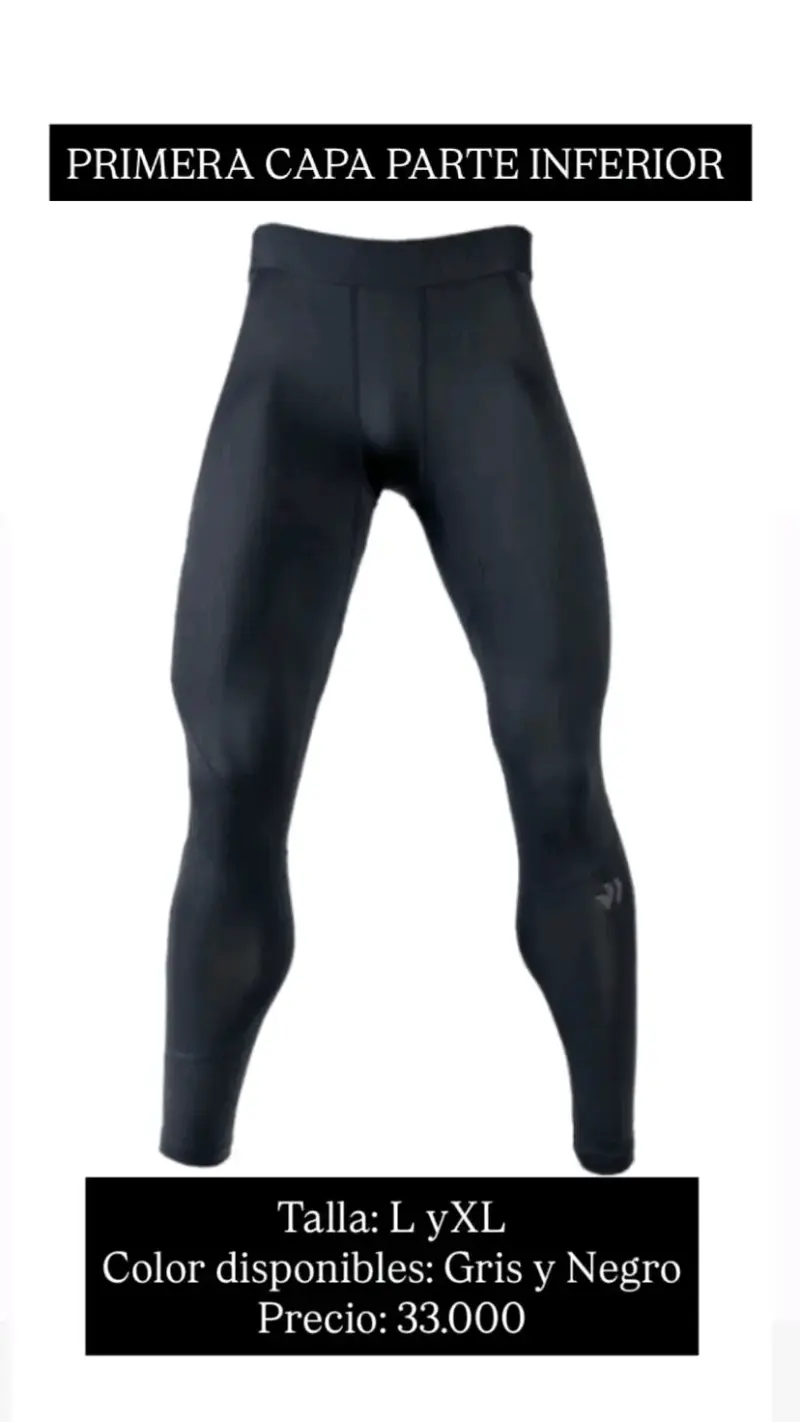 Calzas térmicas running, color disponible gris/neg