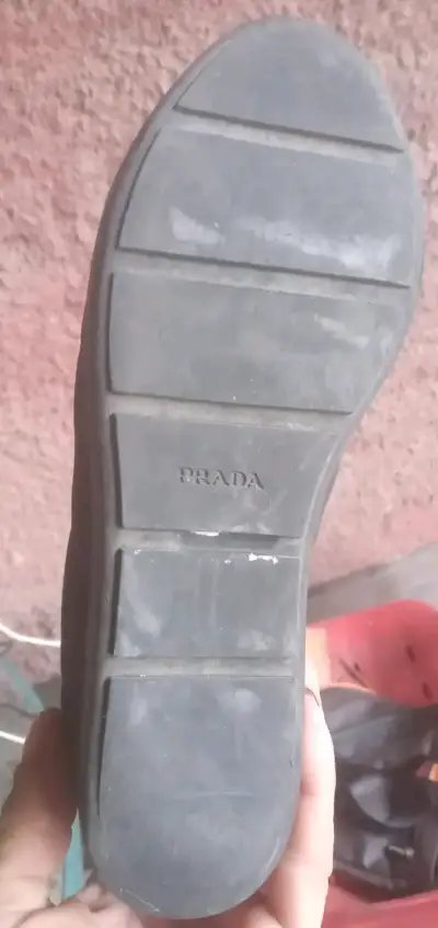 Zapatillas negras de cuero Prada - miniatura 3
