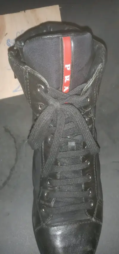 Zapatillas negras de cuero Prada - miniatura 5