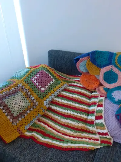 Mantas tejidas a crochet - miniatura 1