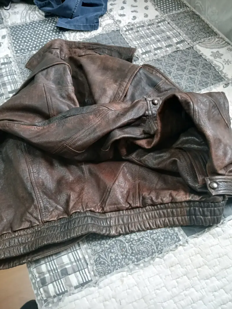 Chaqueta de cuero café Original - 3