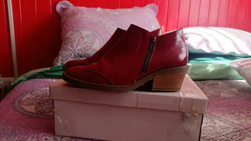 Botines rojos de cuero - 3