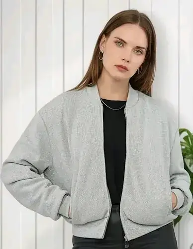 Chaqueta bomber brillos gris - miniatura 1